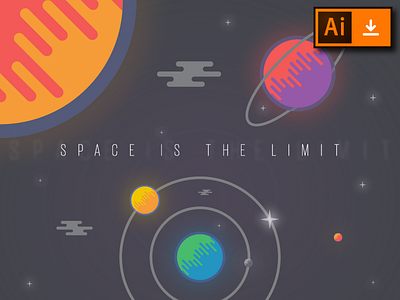 Space Illustration art direction design download free illustration illustrator mac wallpaper