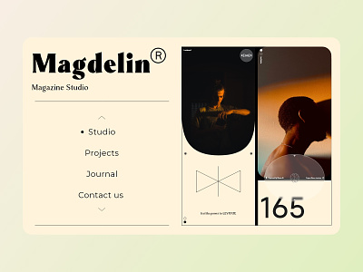 Magazine Studio Website app blurred branding card design magazine mask page photo photography studio ui ux web webapp website