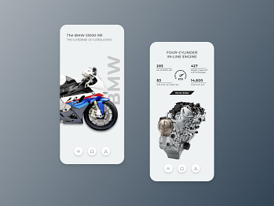 Bike Information App 3d application bike bmw card design info information logo mobile motorbike ui ux