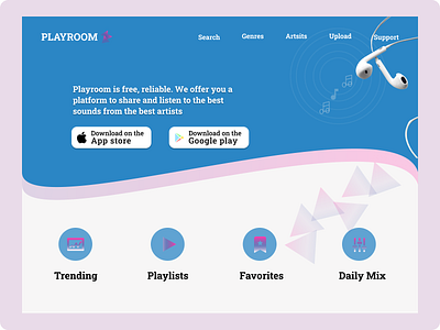 Web design for online music platform