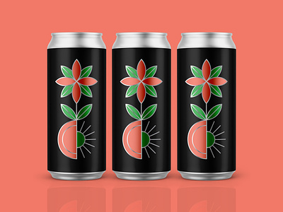 ALL IN beer branding brewing equity flower icon illustration packaging pale ale peach womxn