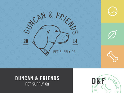 D & F | Brand Elements brand dog icon illustration lockup logo rustic soap toy