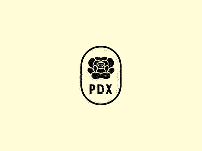 PDX badge city lockup northwest oregon pacific portland rose stamp type