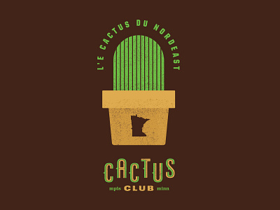 Cactus Club 50s bar branding cactus illustration lockup logo midcentury minneapolis minnesota nordeast northeast