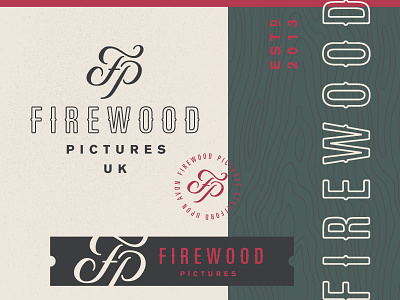 Firewood Pictures firewood identity lockup logo monogram rustic video wood woodgrain
