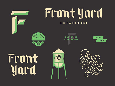 Something's Brewin' beer blackletter brewery brewing bridge f homebrew lettering logo minneapolis script typography