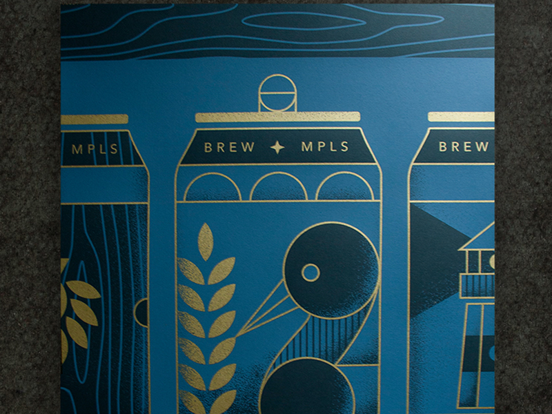 Posters & Pints Full Poster beer bird brewing hops illustration lighthouse loon minneapolis minnesota poster posters and pints wood