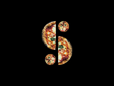 S is for Pizza. drop cap food geometric logo party pizza s slice stupid type typography