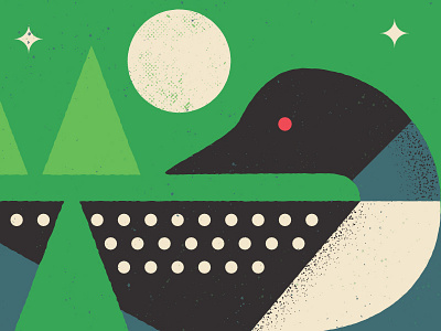 Then things got a little gritty bwca camping geometric illustration loon bird minnesota moon nature north tree