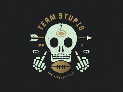 Go Team Stupid beer fantasy fantasy football football lockup logo minneapolis packers skull sports stupid wisconsin