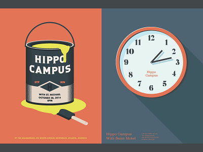 Gig Poster Mayhem band campus clock gig poster hippo hippocampus illustration minnesota paint poster typography vintage