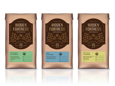 Hidden Fortress #4 branding coffee filigree flourish flower gold icon logo packaging premium solar sustainable