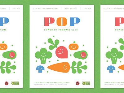 Pop it like it's hot design farm identity illustration logo nonprofit poster produce type vegetables