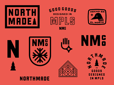 Northmade Co. No. 2 badge bird branding crest hand lockup logo loon minnesota north shield tree