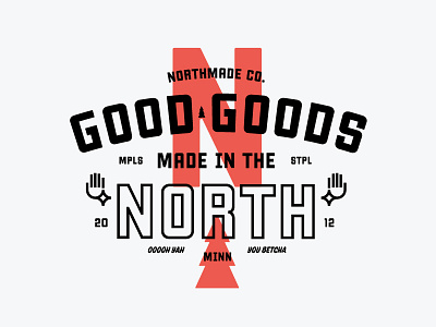 Northmade Co. No. 4 apparel badge clothing hand lockup logo minneapolis monogram north tree type typography