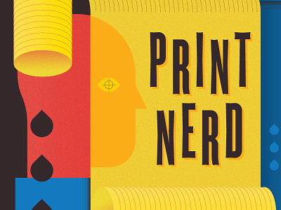 Nerdy af crop illustration ink letters nerd paper poster print texture type