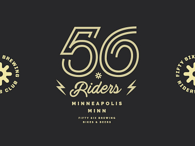 56 Riders badge beer brewing craft gear lightning lockup minneapolis type typography
