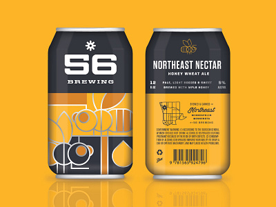 Northeast Nectar Honey Wheat Ale bee beer brewery brewing can honey illustration minneapolis monoweight packaging