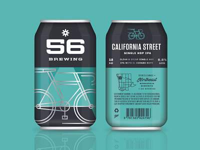 California Street Single Hop IPA beer bike brewery brewing can illustration ipa minneapolis monoweight packaging