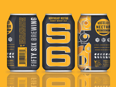 Northeast Nectar badge bee beer brewery brewing cans honey illustration lockup logo minneapolis type