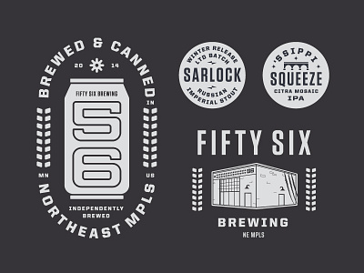 55 + 1 = Beer? badge beer brewery building illustration lockup logo minneapolis type typography