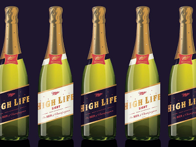 The Beer of Champagnes beer bottle brewery champagne drinks high life luxury miller packaging premium