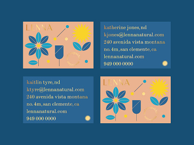Lenna No. 1 business card custom type flower illustration natural plants print type vector
