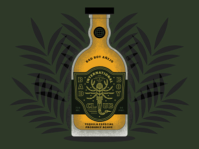 Probably Agave agave badge bottle illustration lockup plants scorpion spirits tequila type vector