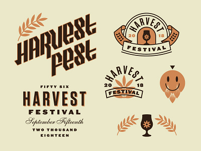 So Harvesty badge beer blackletter brewery fall festival harvest hops icon lockup oktoberfest type