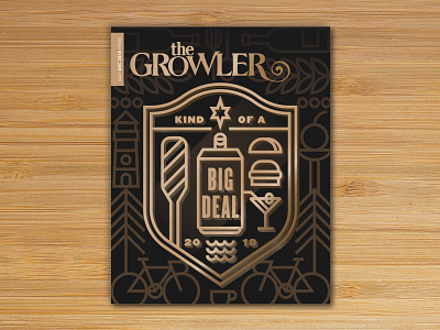 The Growler- Kind of a Big Deal award beer crest illustration magazine minneapolis minnesota monoline vector