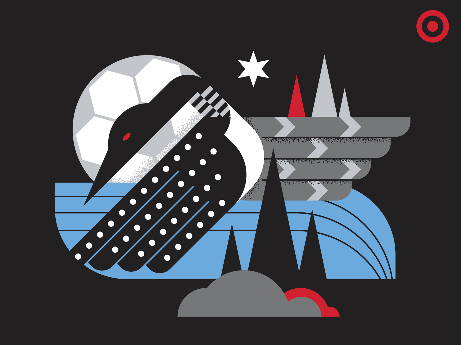 Minnesota United FC x Target bird futbol geometric illustration loon minnesota mls soccer stadium star tshirt united