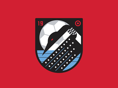 MNUFC x Target No. 2 badge bird football illustration loon minnesota soccer target united vector