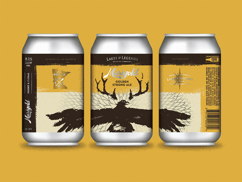 Lakes & Legends Brewing Core Portfolio beer bird branding brewery can deer lockup minneapolis north packaging pattern vector