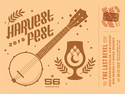 Pumpkin Spice Vibes banjo beer blackletter brewery fall festival harvest illustration lockup overprint type vector
