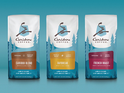 Caribou Coffee Packaging caribou coffee illustration label minnesota packaging portfolio sign typography vector