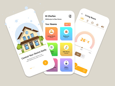 Digital Home Mobile App Design 3d android android app android app design apple design apple watch control degital drawing devices home house house illustration ios remote ui ui design uiux user interface ux ux design