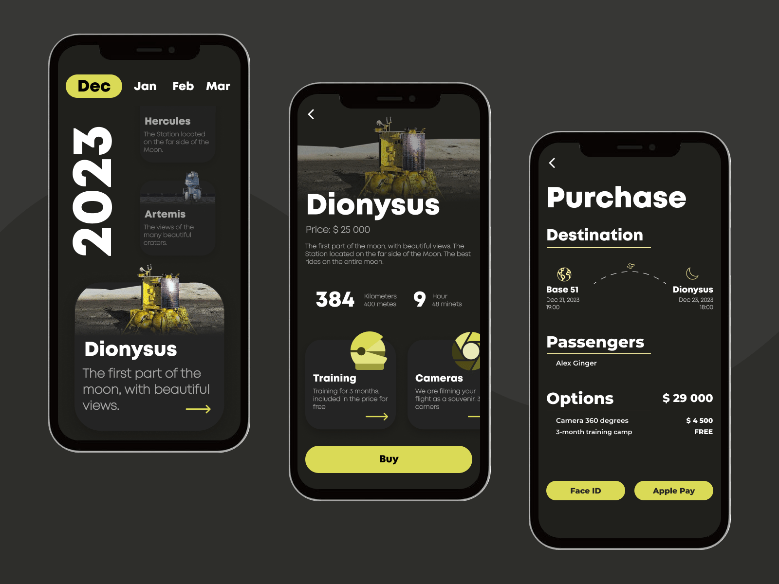 Lunar app concept app design ui