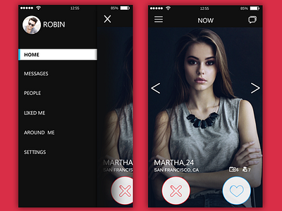 App Design appdesign datingapp like menu ui ux