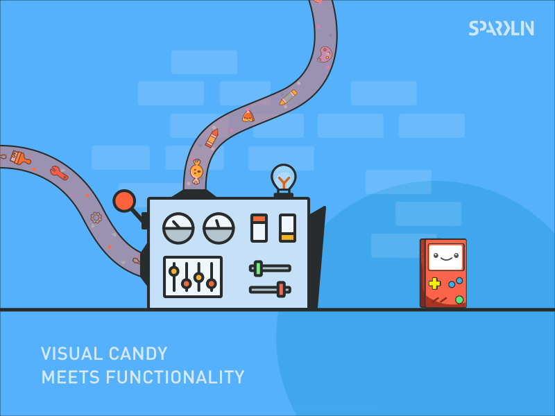 Visual Candy Meets Functionality animation candy colors cute gameboy gif loop machine motion sweet tools