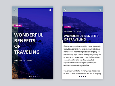 Article page design app article articlepage design text travel ui visual