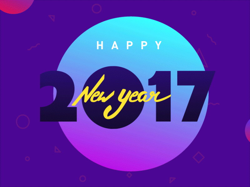 Happy New Year! 2017 animation colors gif lightning new year