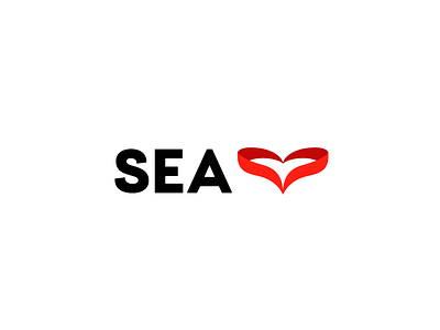 Logo which connect us to sea bold branding heart identity illustration logo ocean sea