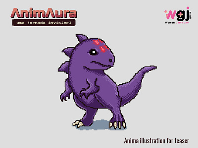 Anima cute art digital art dinosaurs game art illustration pixel art
