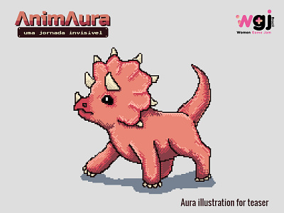Aura cute art digital art dinosaurs game art games illustration pixel art