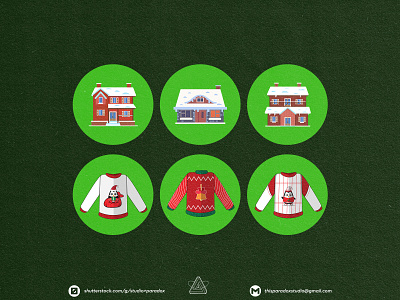 Christmas is NEAR! Christmas Icons Set Preview - Part 28 art banner card cartoon characters chrismast colorful cute gift green happy holiday icon icons illustration marrychristmas red santa snowflake vector