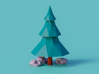 Tiny Tree 3d 3d art 3d illustration 3d modelling blender clean digital illustration green low poly tree