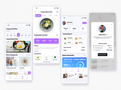 Fitness App UI/UX Design. app design design figma fitness and diet tracking fitness app ui ui design ux workout