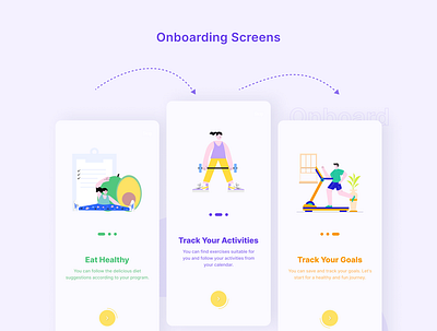 Fitness App Onboarding adobe illustrator app design design figma illustration ui ux