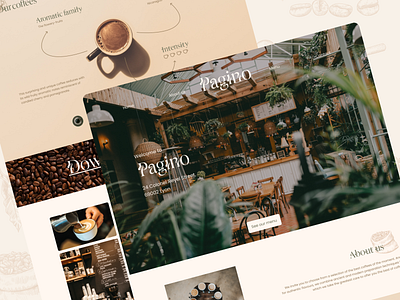 Pagino - Coffee shop - UI Design adobe branding coffee concept creative design figma food graphic graphic design home homepage restaurant shop ui ux web webdesign website xd