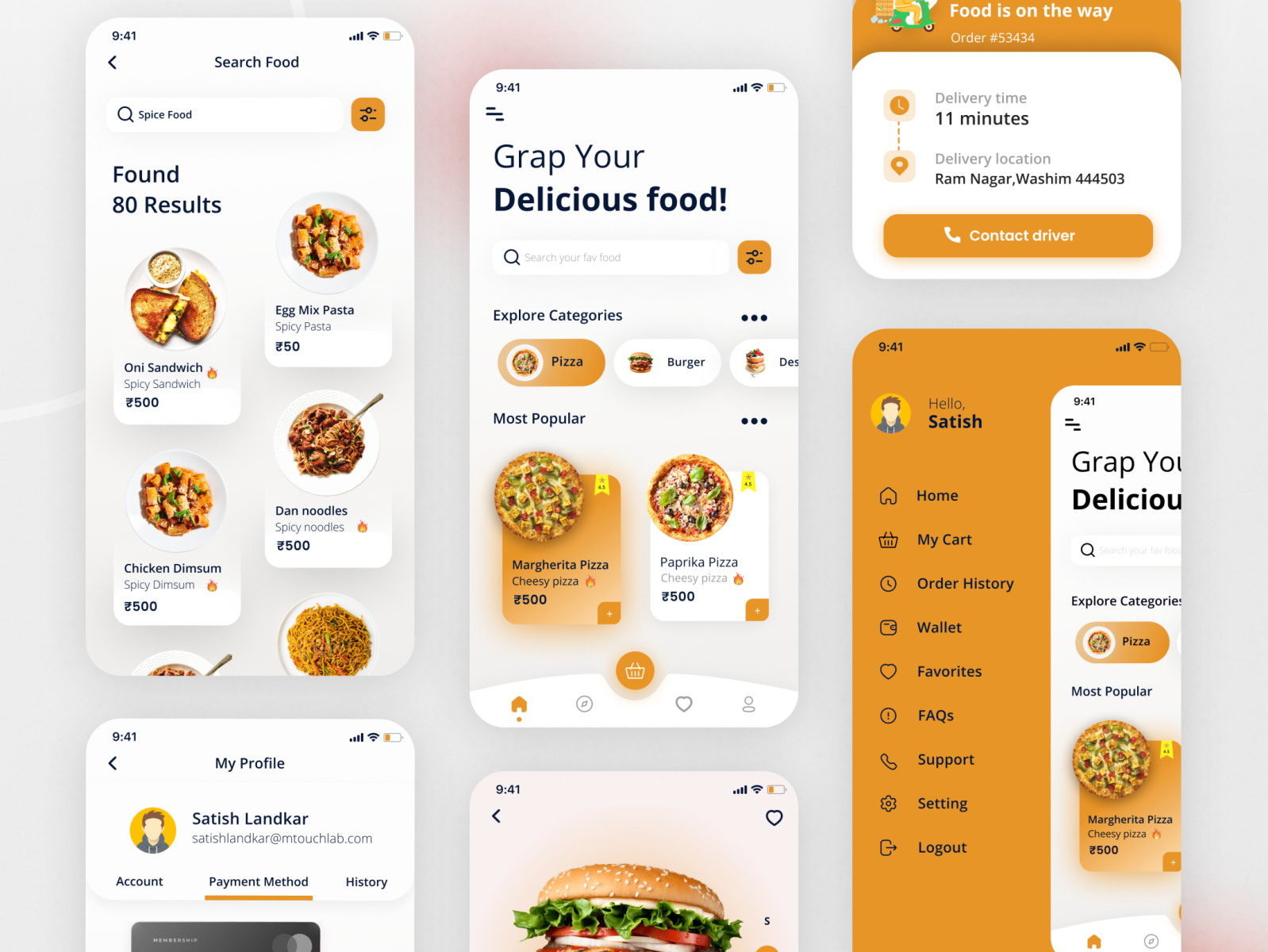 Food Delivery Mobile App by mTouchlabs official on Dribbble
